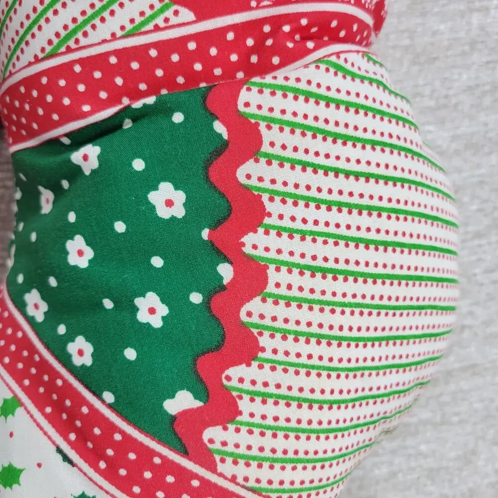 VTG Patchwork Fabric Christmas Wreath 19